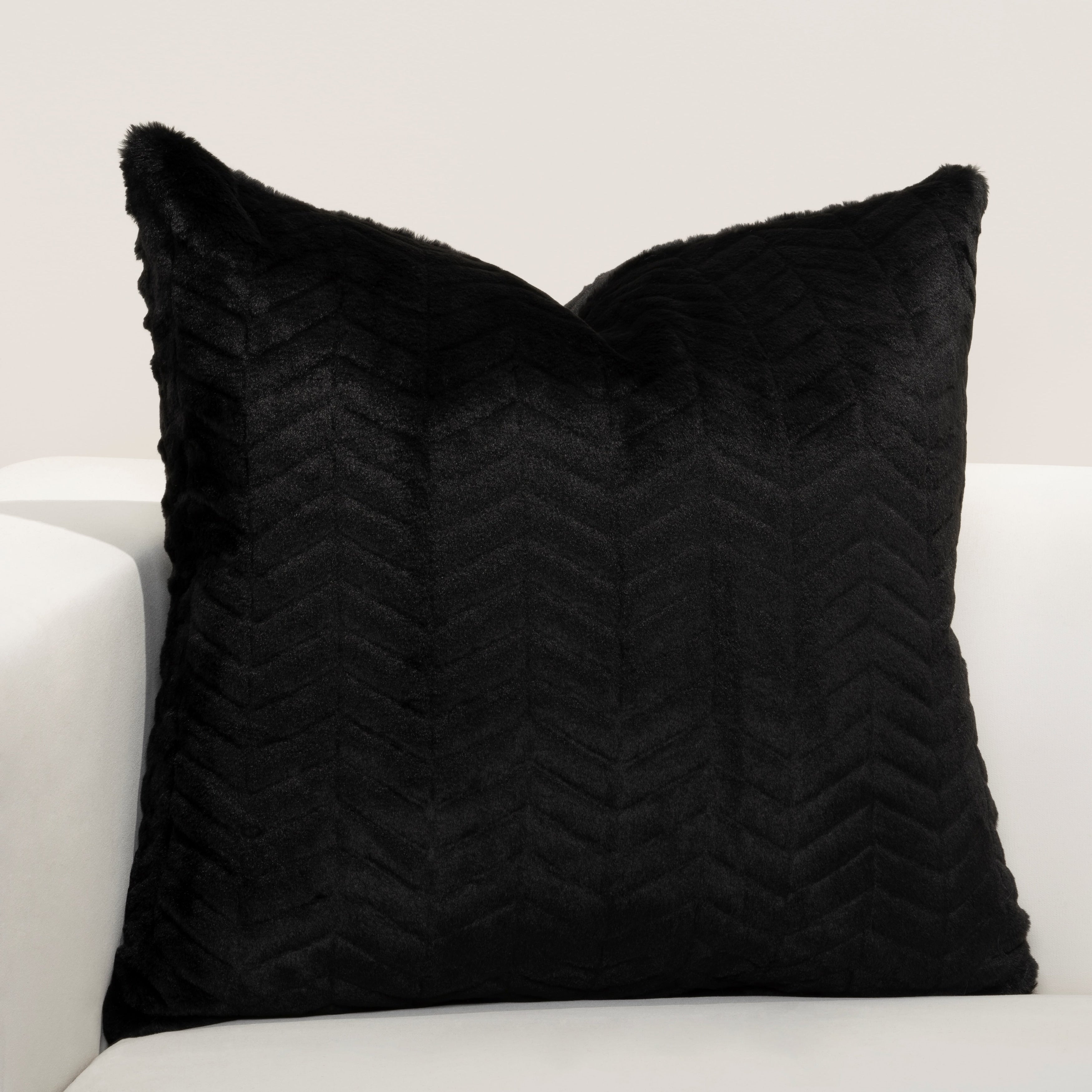 F Scott Fitzgerald Black Faux Fur High Kicks Accent Throw Pillow