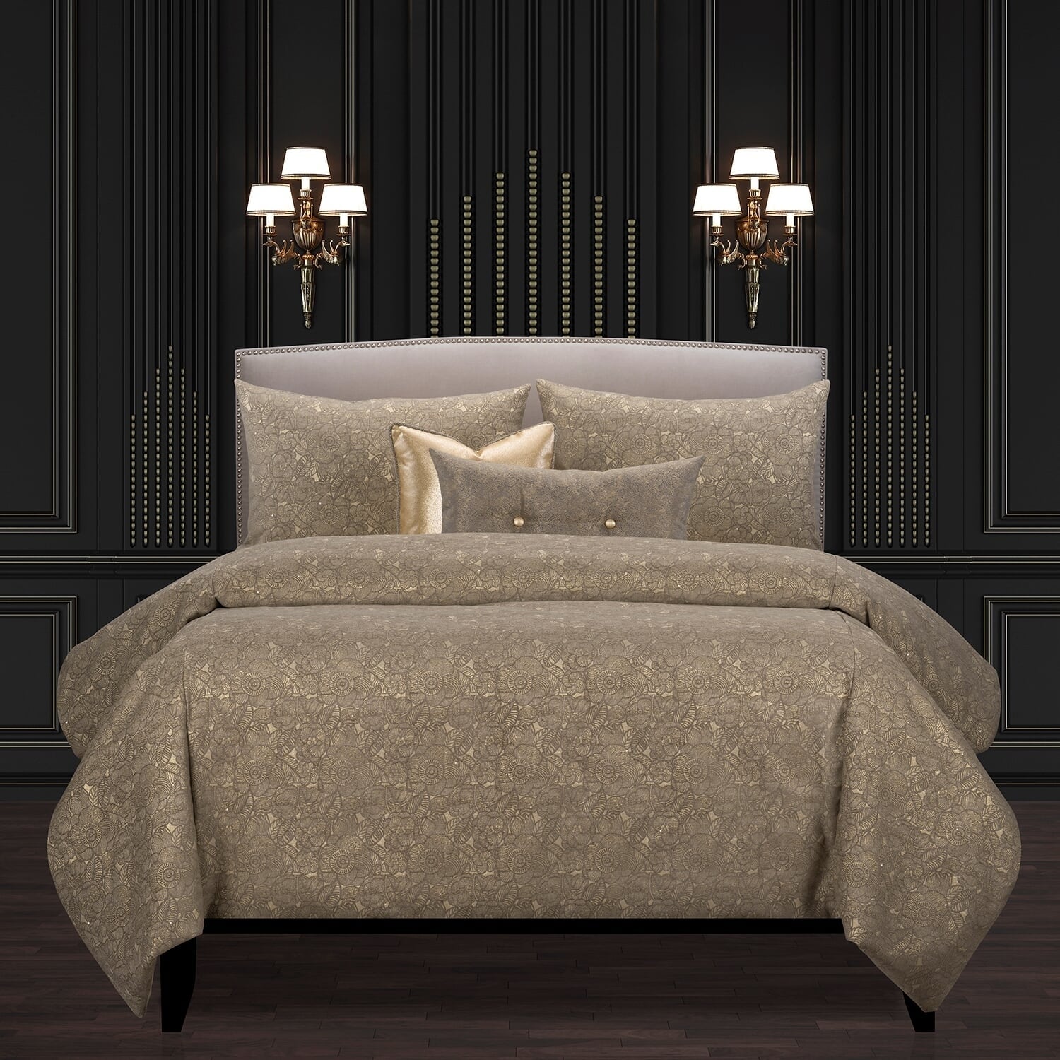 F Scott Fitzgerald Garden Party Bronze Luxury Bedding Set
