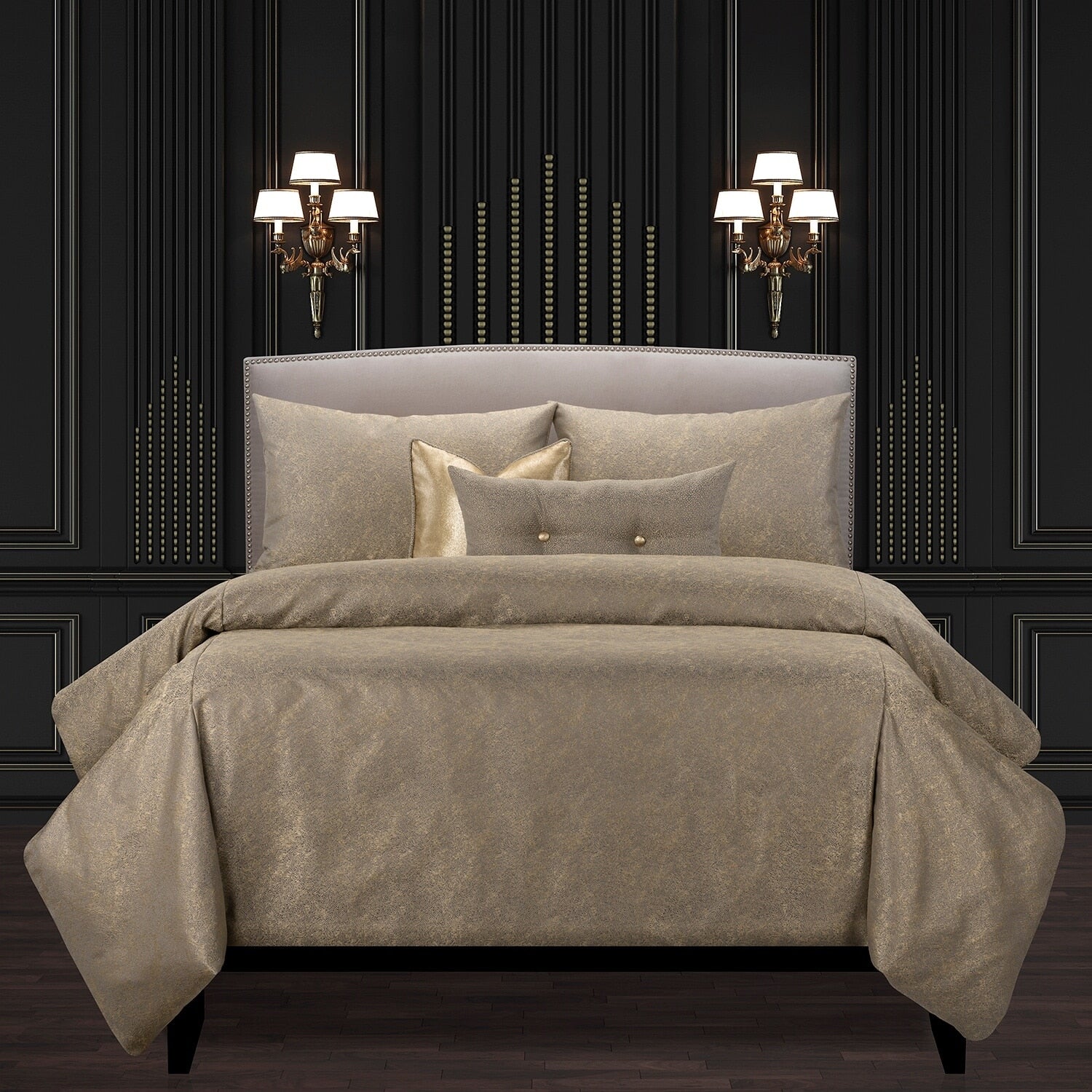 F Scott Fitzgerald Jazz Club Bronze Luxury Bedding Set