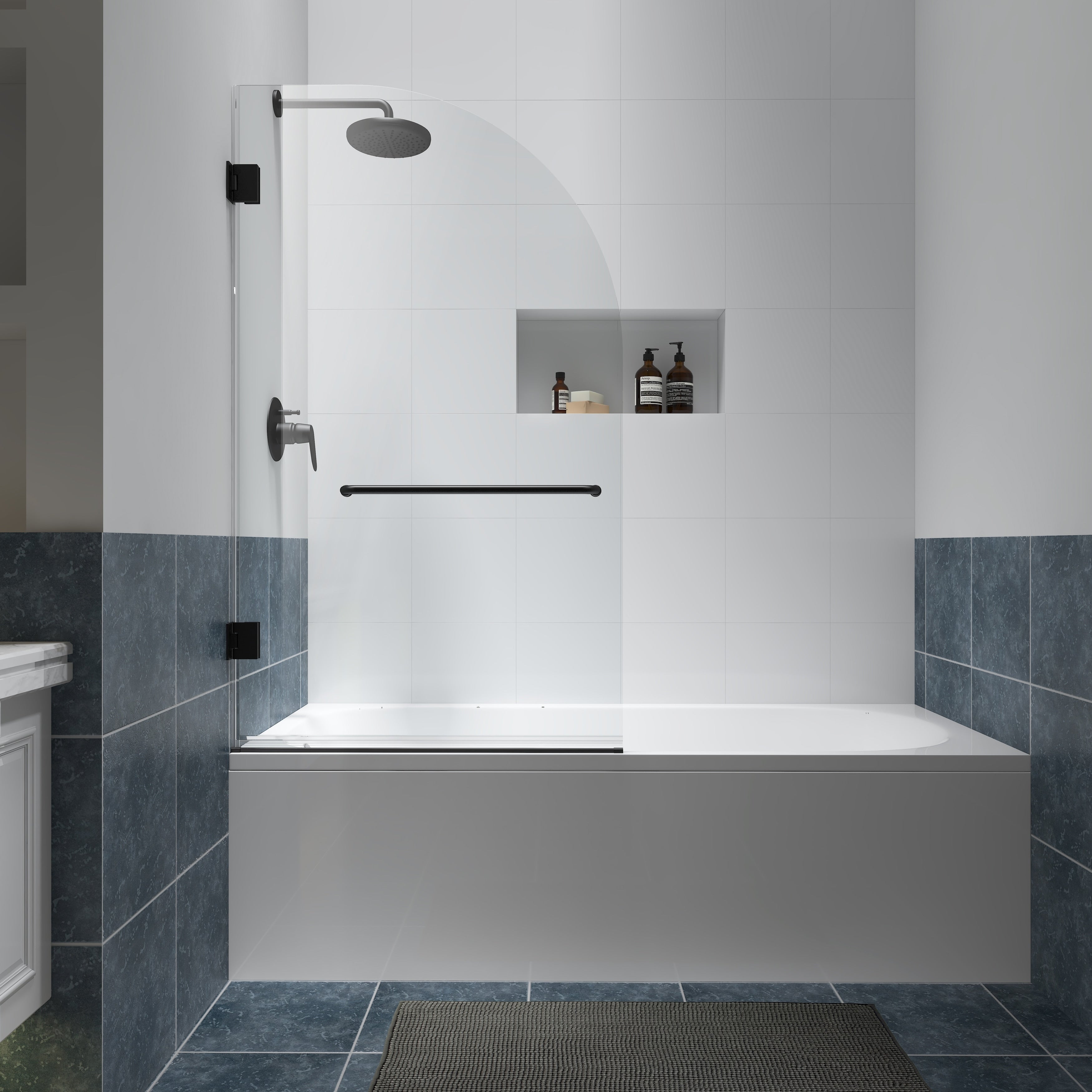 Felyl 34 W X 58 H Hinged Frameless Tub Door
