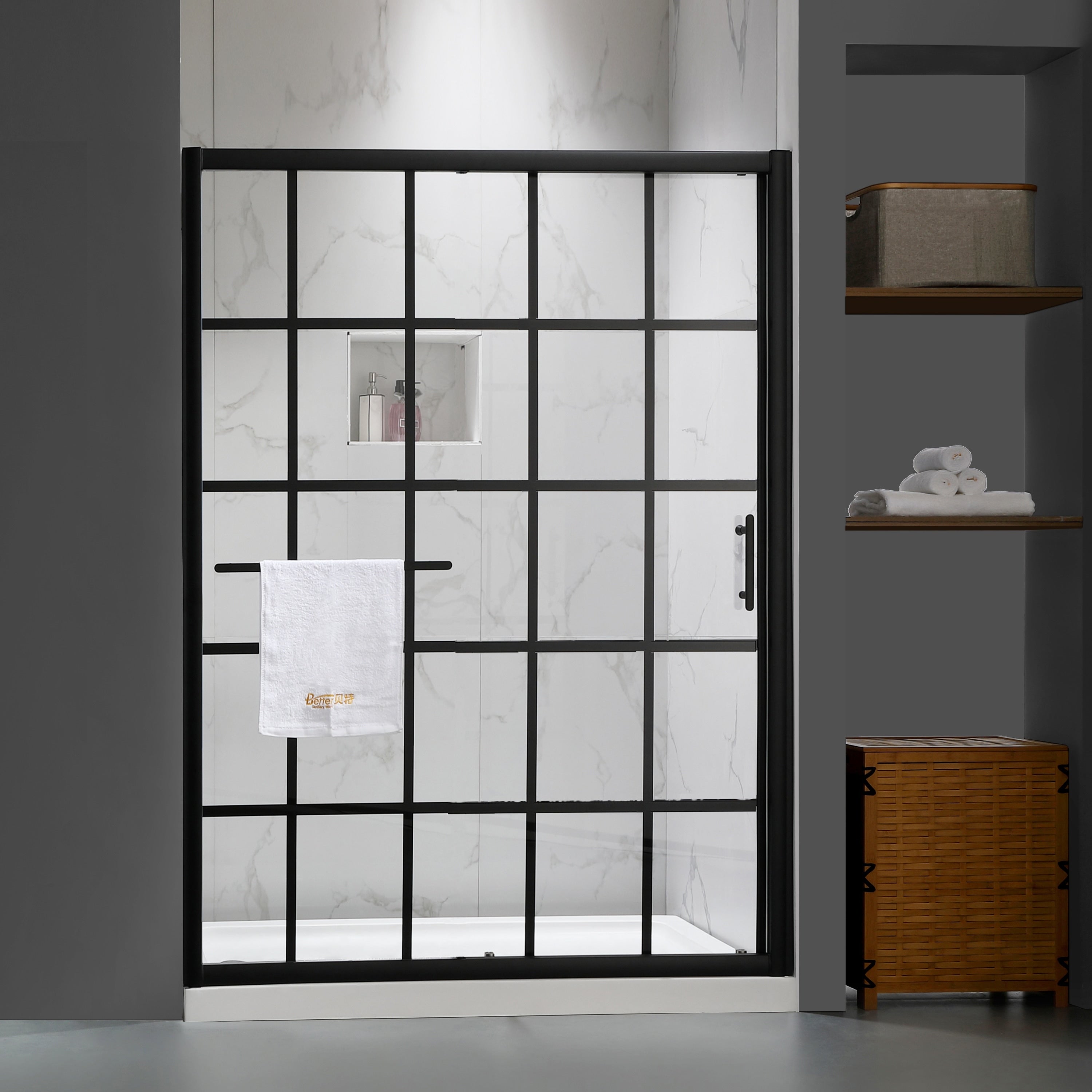 Felyl 60 W 72 H Single Sliding Framed Shower Door
