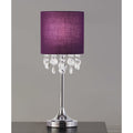 Florence 22 H Crystal Pendants Table Lamp Purple