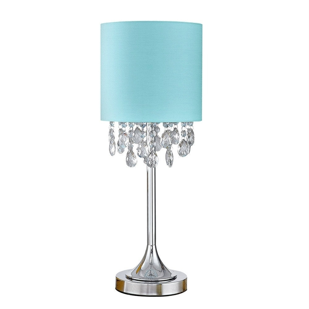 Florence 22 H Crystal Pendants Table Lamp Turquoise