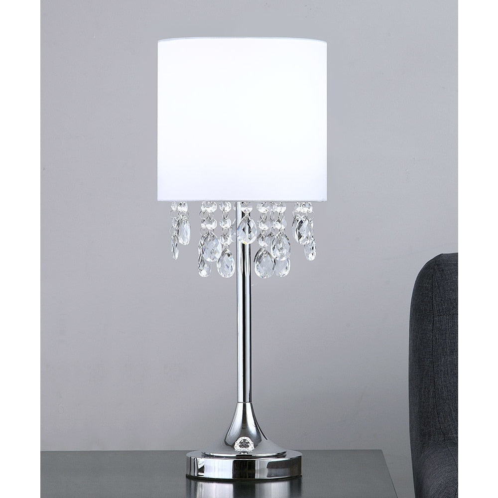 Florence 22 H Crystal Pendants Table Lamp White
