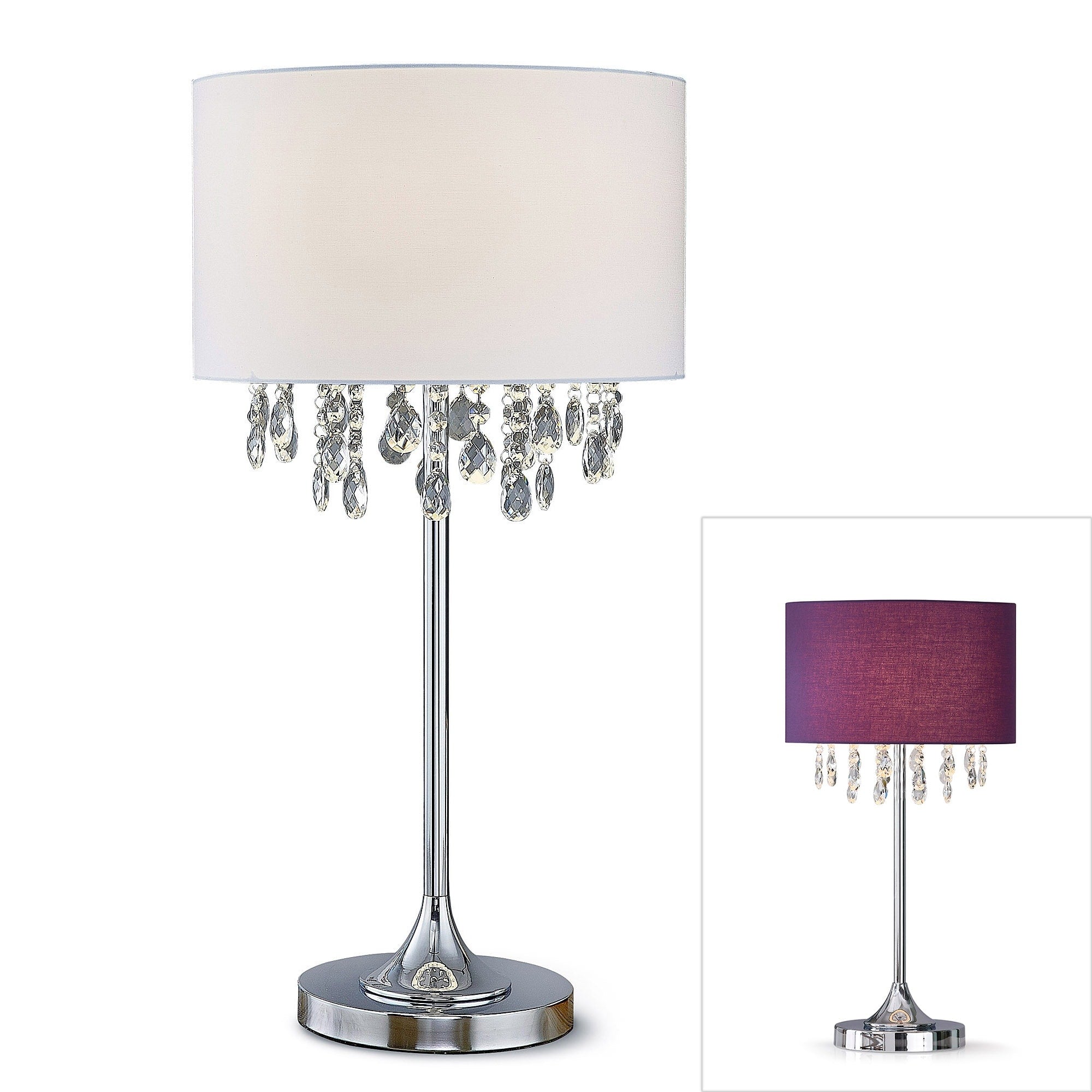 Florence 27 H Crystal Pendants Table Lamp