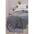 Fabdivine Aradhana Handloom Block Print Cotton Blanket Cozy Layered Throw Artistic Home Textile Lounge Bedroom Accessory