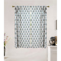 Fabdivine Ethnic Hand Block Print Floral Linen Curtain For Elegant Home Window And Room Decoration Gulnaari