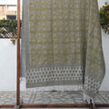 Fabdivine Floral 6 Kamal Handwoven Cotton Blanket Stylish Block Print Reversible Throw With Artisan Tassels 90 X 54