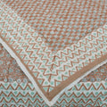 Fabdivine Green Brown Handmade Cotton Quilt Floral Traditional Block Print Reversible Premium Bedspread Decorative Bedding