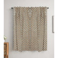 Fabdivine Gurukul Red Green Cotton Block Print Curtains Handmade Semi Sheer Pleated Window Drapes