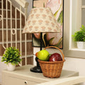 Fabdivine Kohinoor Linen Blend Floral Brown Hand Block Print Drum Detachable Table Lampshade For Home Living Room D Cor