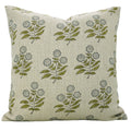 Fabdivine Handmade Block Print Thick Linen Floral Cushion Cover Gray Farmhouse Decorative Pillow Cover Neha