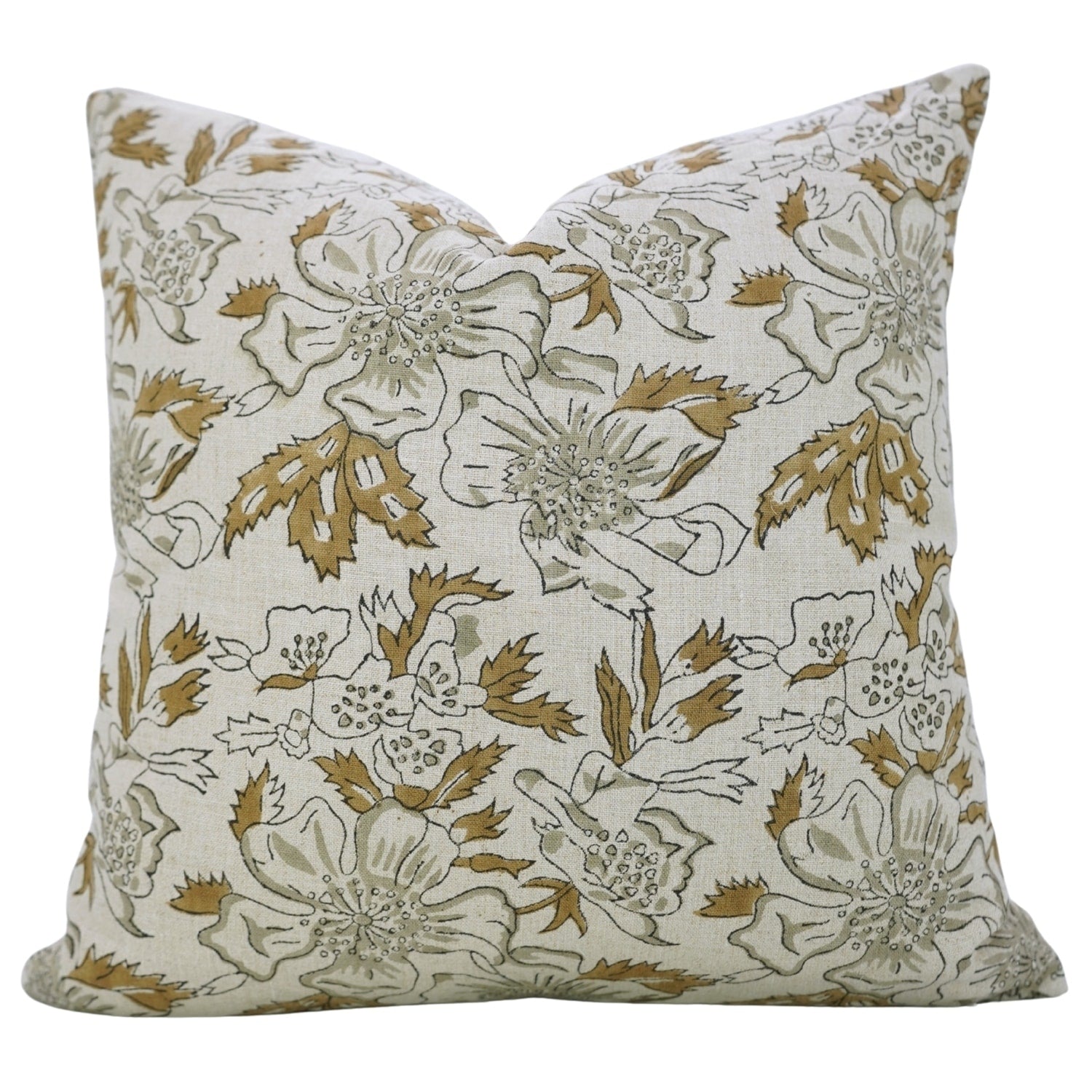 Fabdivine Handmade Floral Soft Pure Linen Throw Home D Cor Pillow Cover