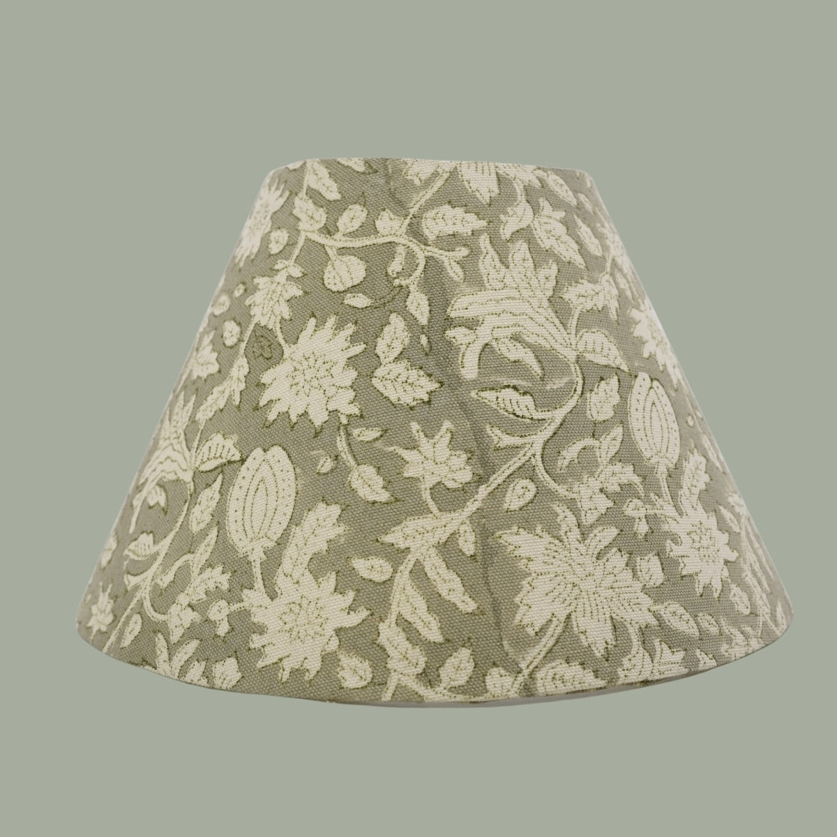 Fabdivine Handmade Green Floral Block Print Lampshade For Home