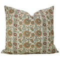 Fabdivine Handmade Heavy Weight Floral Linen Brown Cushion Or Block Print Pillow Cover