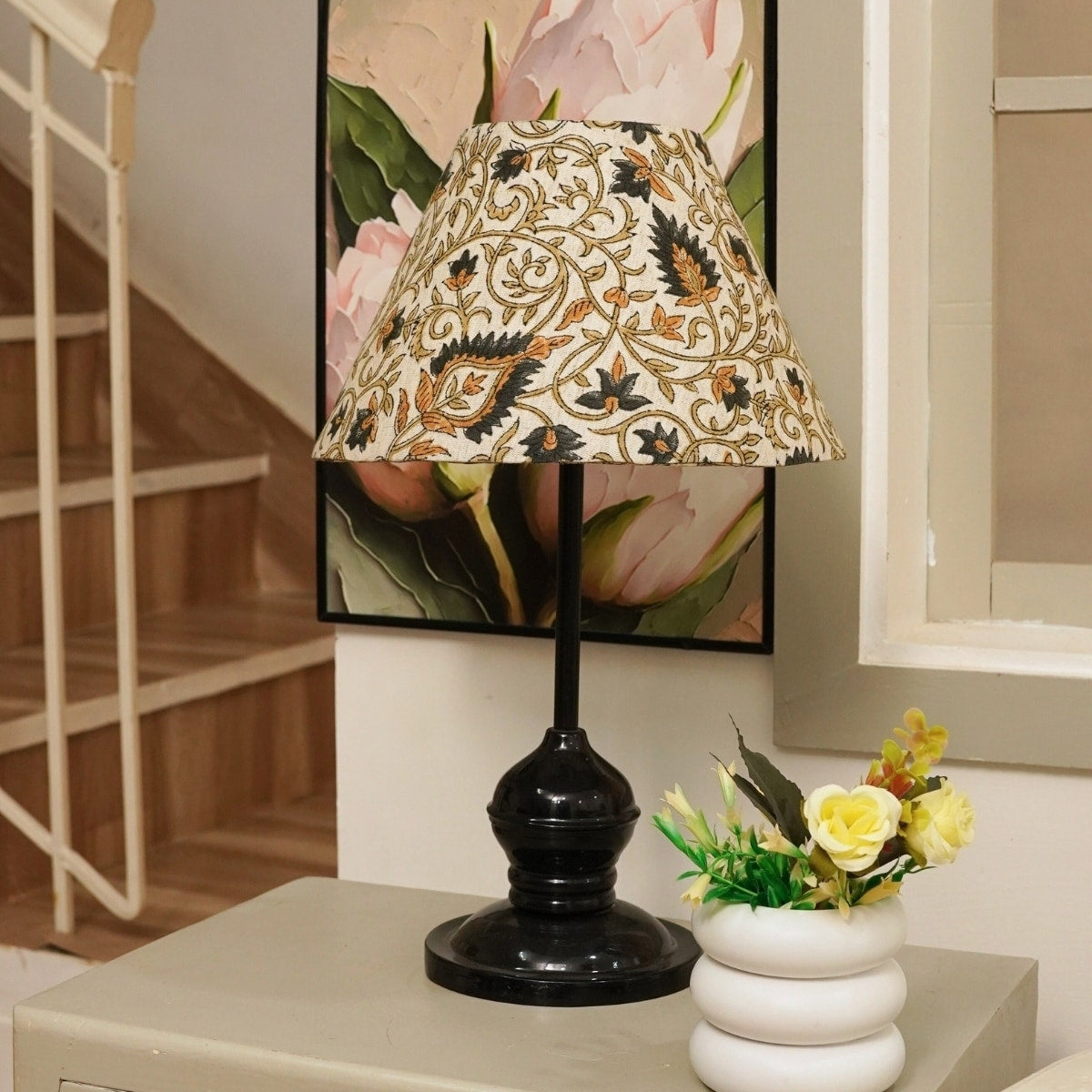 Fabdivine Handmade Linen Block Print Lampshade Living Room