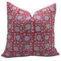 Fabdivine Handmade Thick Linen Block Print Pillow Cover Floral Indian Cushion Decorative Sofa Accent Throw Case Boho Farmhouse