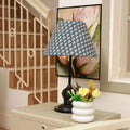 Fabdivine Light Blue Floral Hand Block Print Table Lamp Shade
