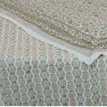 Fabdivine Luxury Hand Block Print Cotton Quilt Floral Boho Bedding For Bedroom Sofa Green Gray Handmade Reversible Bedspread