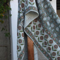Fabdivine Meraki Handcrafted Cotton Bed Throw Traditional Block Print Blanket For Bedroom Living Spaces With Fringe 90 X54