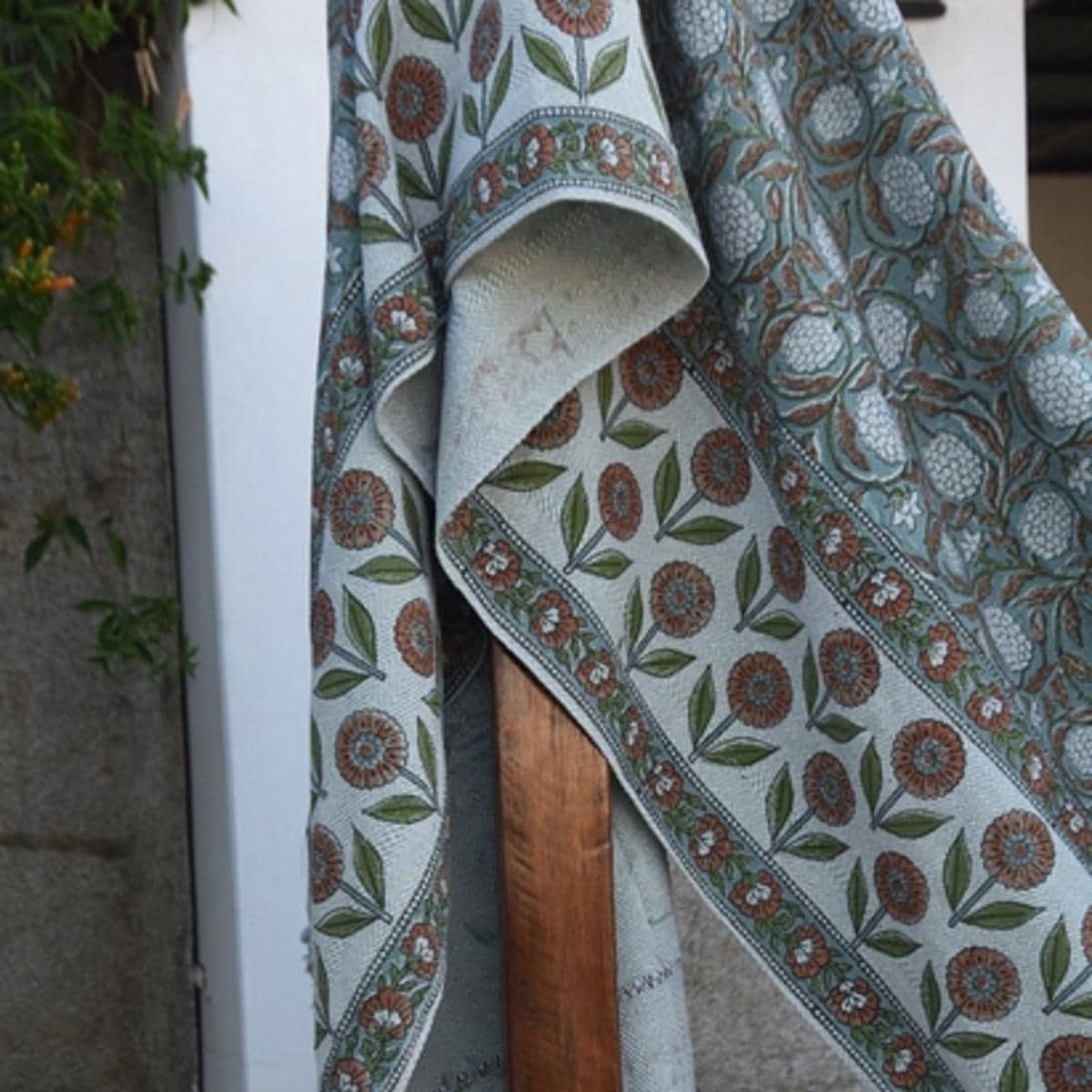 Fabdivine Meraki Handcrafted Cotton Bed Throw Traditional Block Print Blanket For Bedroom Living Spaces With Fringe 90 X54