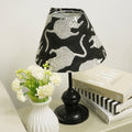 Fabdivine Musakraaj Handmade Hand Printed Duck Canvas Black Lampshade Table Lampshade For Home Decor Ethnic Boho Accent
