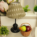 Fabdivine Omji Handmade Thick Linen Green Boho Block Print Lampshade Eco Friendly Table Lamp Cover Decor For Living Room