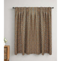 Fabdivine Saraswati Floral Linen Drapes Brown Blue Hand Block Printed Luxury Pleated Curtains