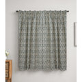 Fabdivine Surajmuki Gray Floral Block Print Linen Pleated Curtains Handmade Light Filtering Sunflower Drapes