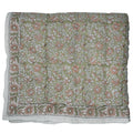 Fabdivine Vintage Hand Block Print Cotton Quilt Bohemian Bedroom D Cor Saundrya Green Brown Handmade Reversible Bedspread
