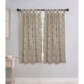 Fabdivine Vintage Hand Block Print Style Floral Tab Top Window Curtains Mustard Gold