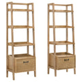 Fabian 2 Piece 3 Shelf Bookshelf With Drawer Distressed Light Brown