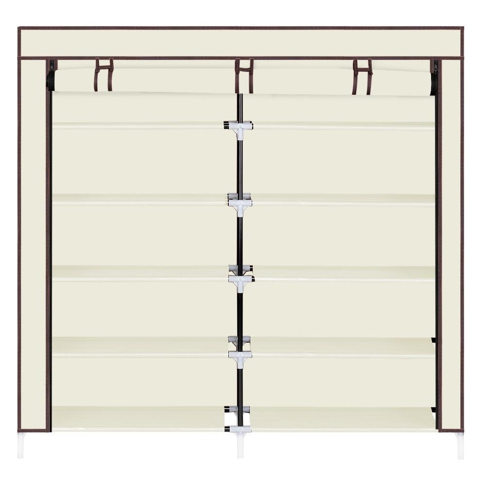 6 Tiers Portable Shoe Rack Closet Fabric Cover Shoe Storage Organizer Cabinet