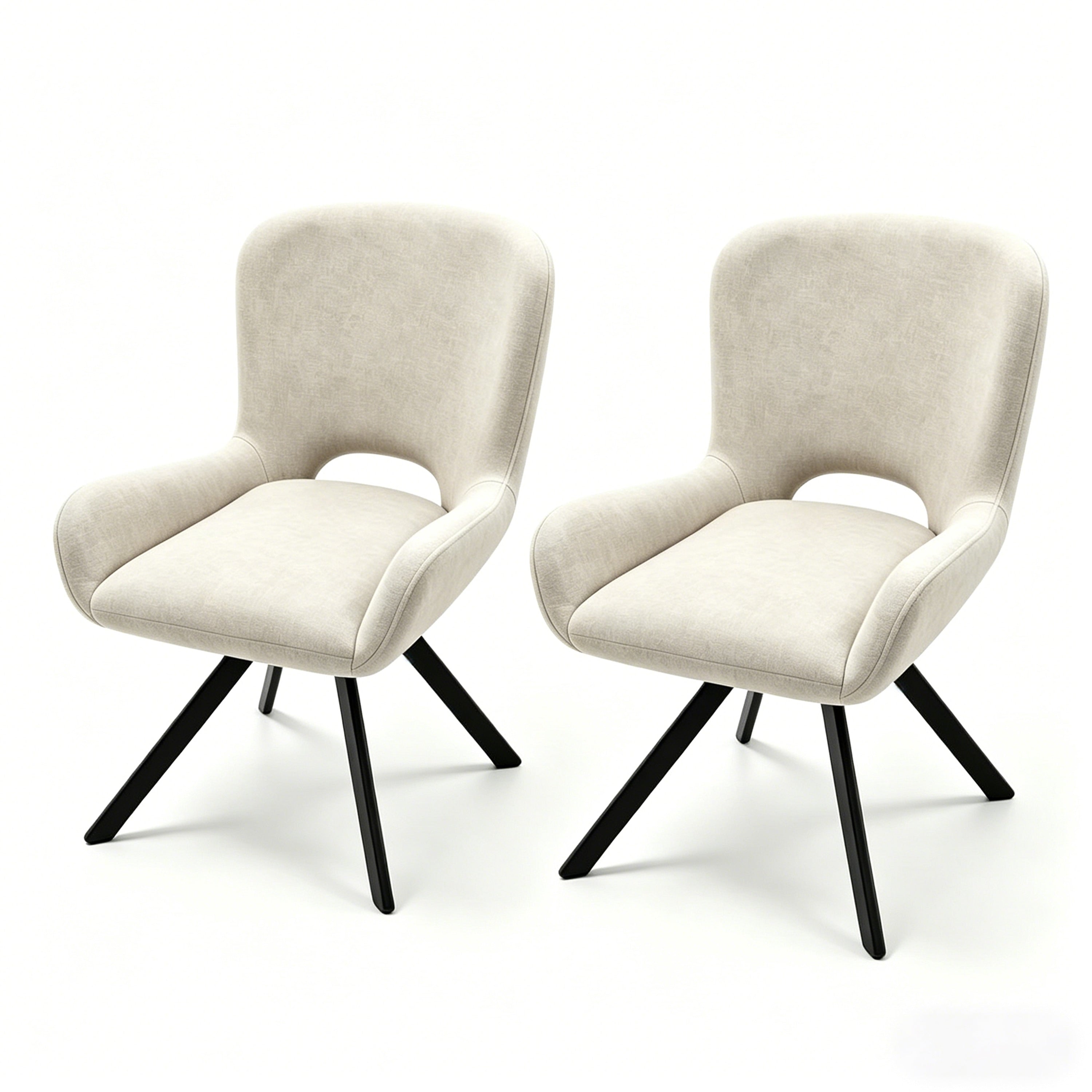 Fabric Dining Chair Set Of 2 Modern Soft Cushioned Dining Chairs Comfortable Backrest Kitchen Living Room Home Office Chair