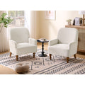 Fabric Upholstered Armchair Modern Wingback Accent Chair