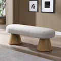 Fabric Upholstered Dining Bench With High Density Foam And Non Slip Feet