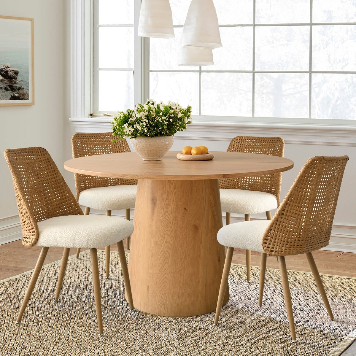 Fabric Upholstered Dining Chair Set Of 4