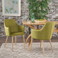 Fabric Upholstered Dining Chairs Green Armchairs Family Party Dining Chairs Set Of 2 Vanity Chair Side Chair