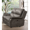Fabric Upholstered Manual Recliner Loveseat 1Pc Pillow Arms