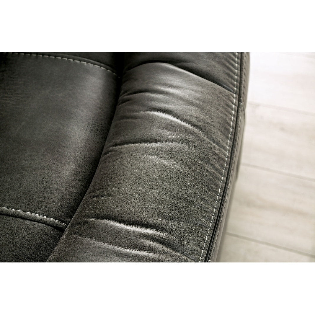 Fabric Upholstered Manual Recliner Sofa 1Pc Pillow Arms