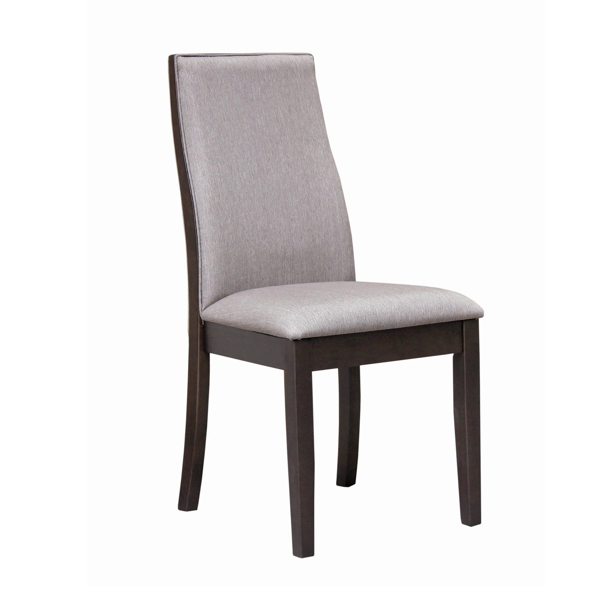 Fabric Upholstered Wooden Dining Chair Set Of 2 Gray And Brown