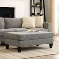 Copper Grove Mapire Grey Upholstered Wooden Ottoman With Tapered Legs