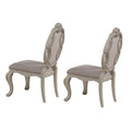 Fabric Upholstered Wooden Side Chair With Button Tufted Back White Set Of Two
