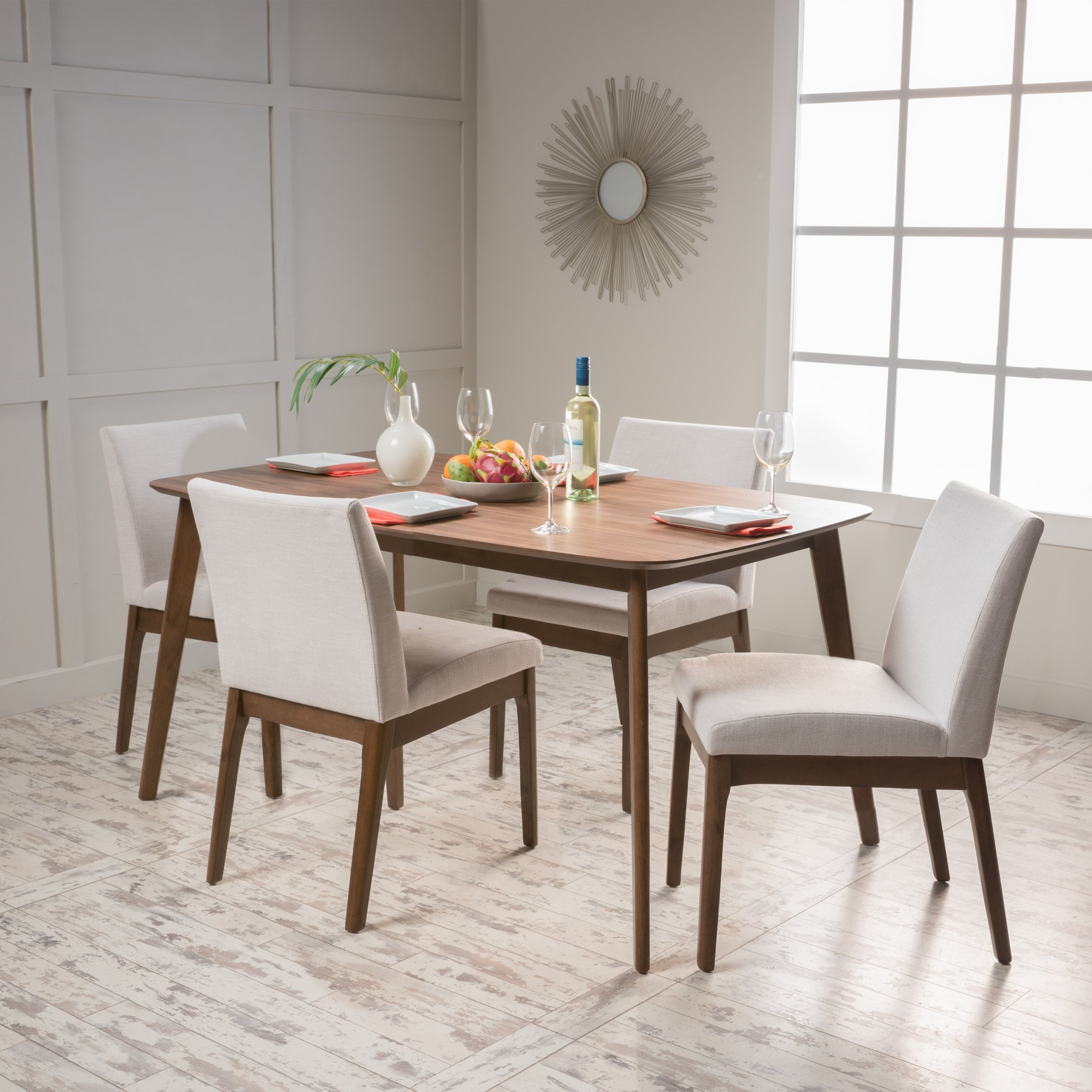 Carson Carrington Kotka Mid Century 5 Piece Dining Set