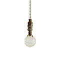 Faceted Crystal Ball Ceiling Fan Pull 2 H With 12 Polished Brass Chain