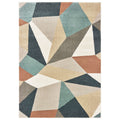 Faceted Geometric Blue Orange Area Rug 710 X 10