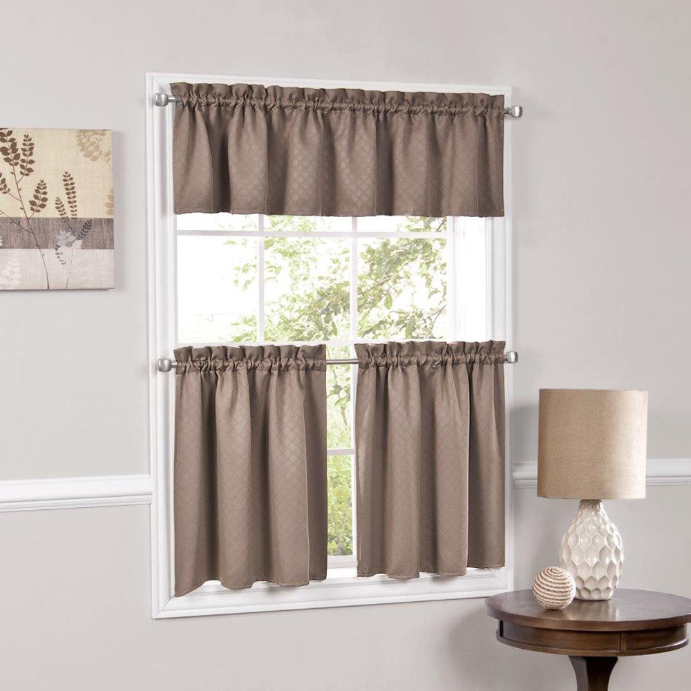 Facets Blackout Insulated Kitchen Curtain Parts Tiers And Valances Assorted Colors