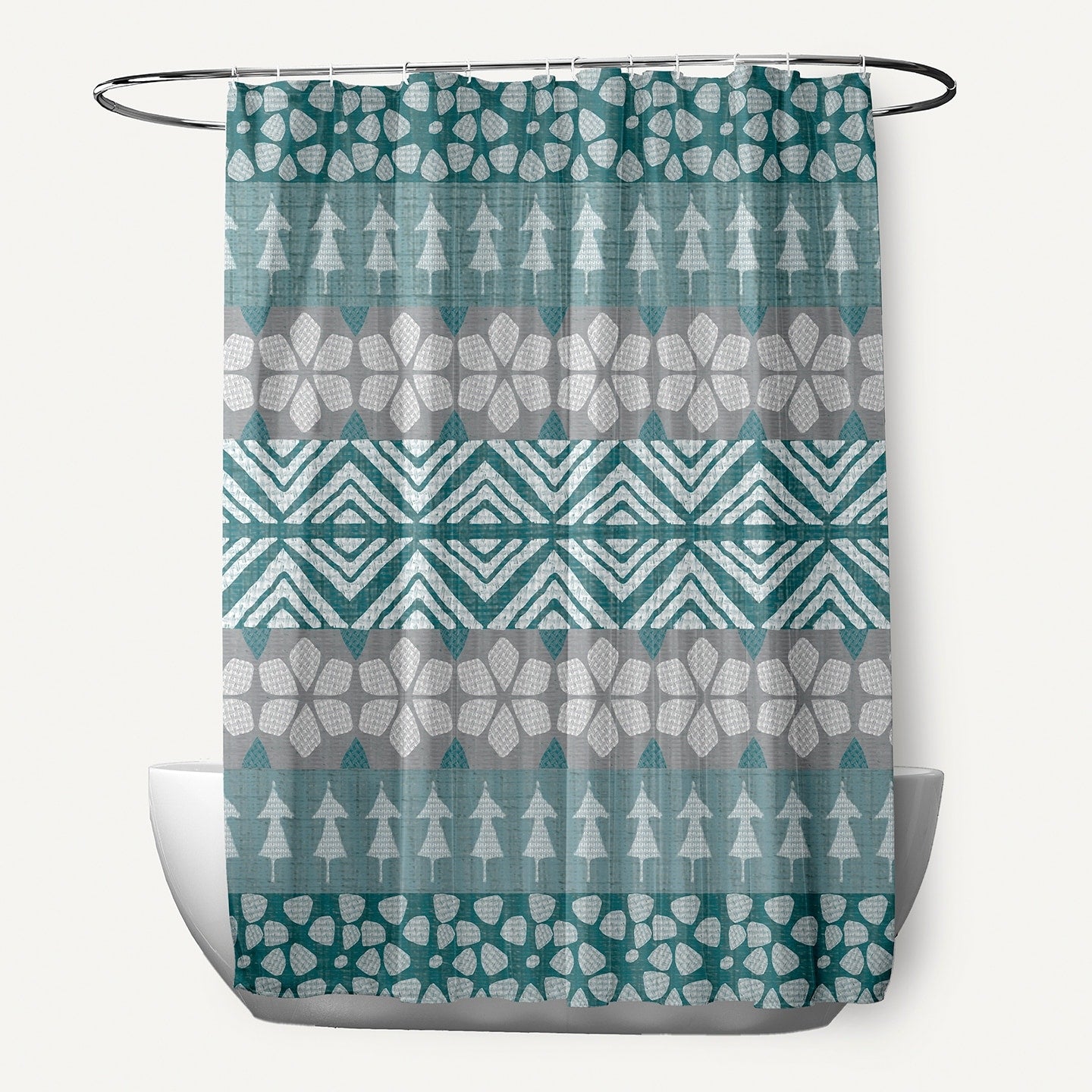 Fairisle Holiday Print Shower Curtain