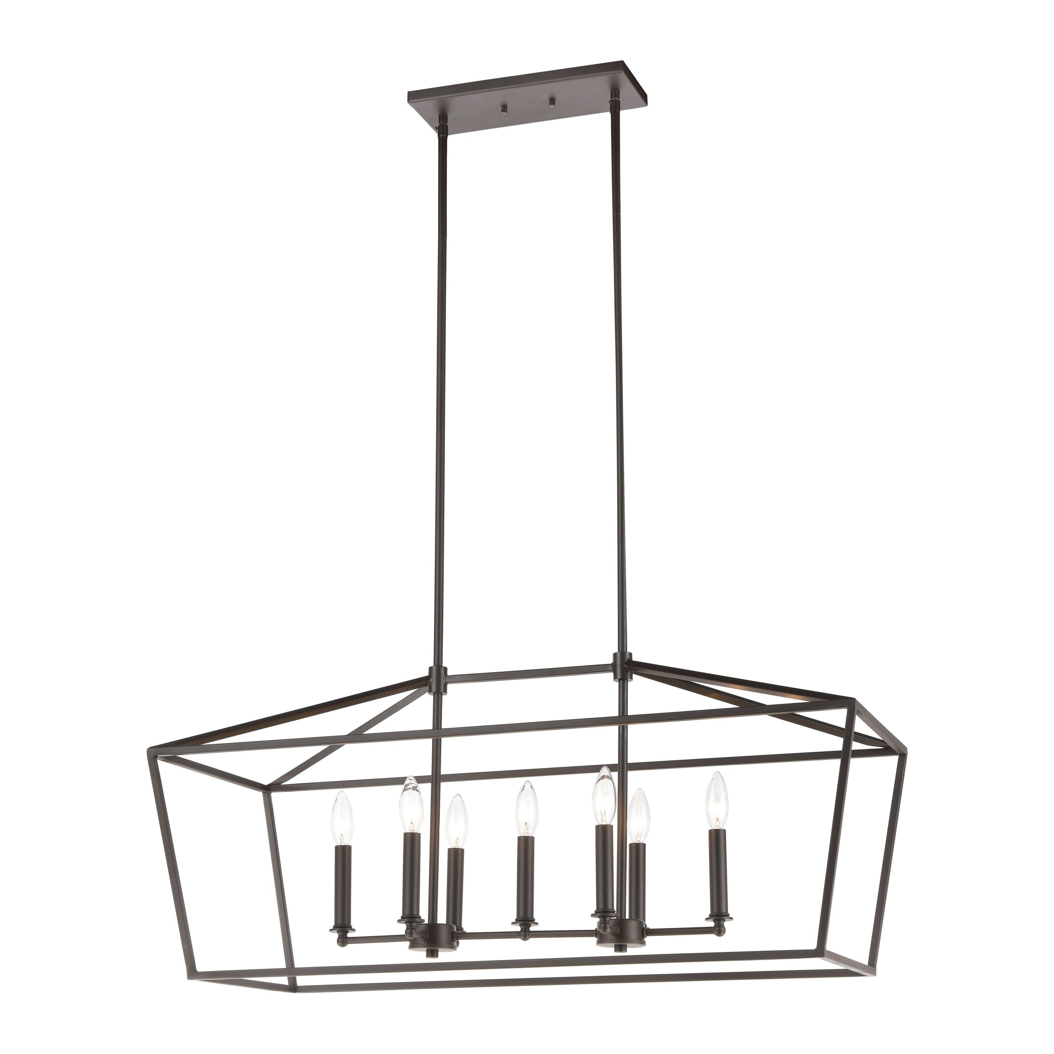 Fairfax 36 Inch Wide 7 Light Linear Chandelier In Oil Rubbed Bronze 36In W