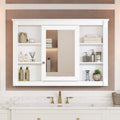 Fairmont Modern Wall Mounted Medicine Cabinet With Adjustable Shelves Built In Mirror Door And Open Storage By Gdfstudio